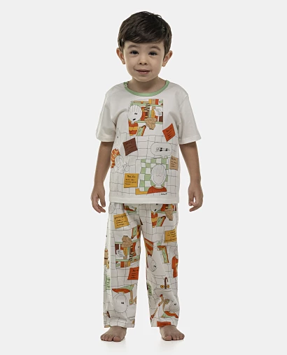 Pijama Masculino Baby Manga Curta e Calça