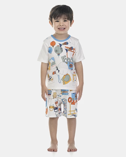 Pijama Masculino Baby Manga Curta e Bermuda