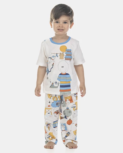 Pijama Masculino Baby Manga Curta e Calça