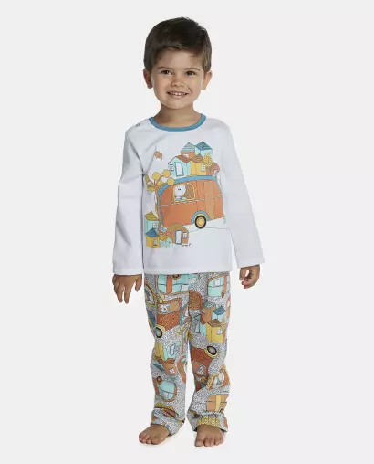 Pijama Masculino Baby Manga Longa e Calça Moletinho