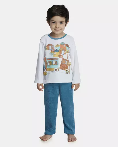Pijama Masculino Baby Manga Longa e Calça Plush