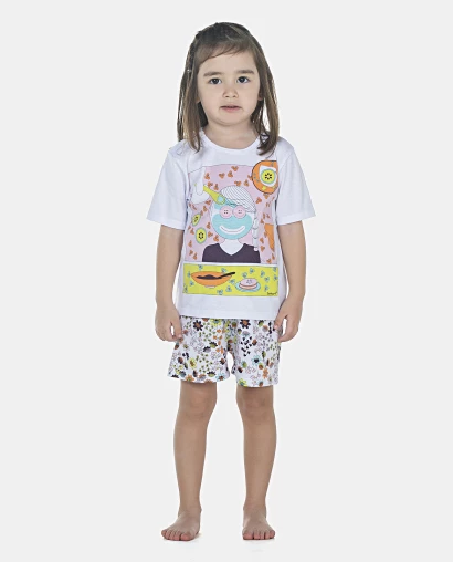 Pijama Feminino Baby Manga Curta e Short