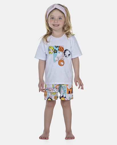 Pijama Feminino Baby Manga Curta e Short
