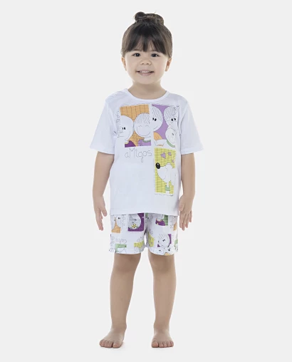 Pijama Feminino Baby Manga Curta e Short