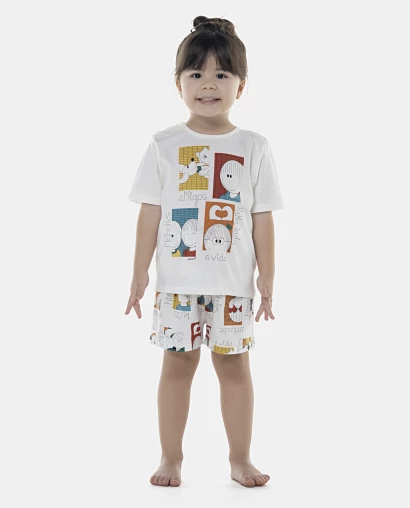 Pijama Feminino Baby Manga Curta e Short