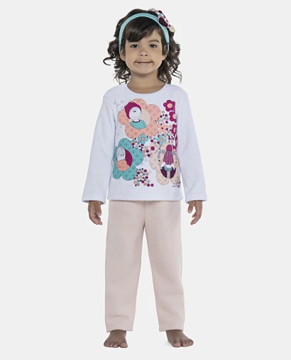 Pijama Feminino Baby Manga Longa e Calça Plush