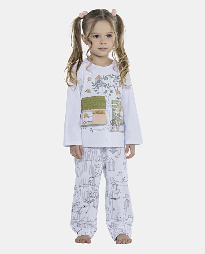 Pijama Feminino Baby Manga Longa e Calça