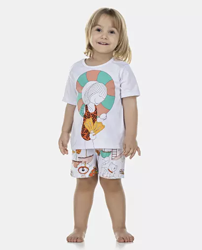 Pijama Feminino Baby Manga Curta e Short