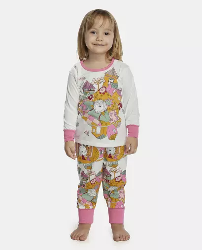 Pijama Feminino Baby Manga Longa e Calça Com Punhos