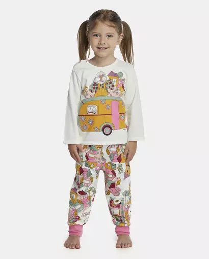 Pijama Feminino Baby Manga Longa e Calça Moletinho