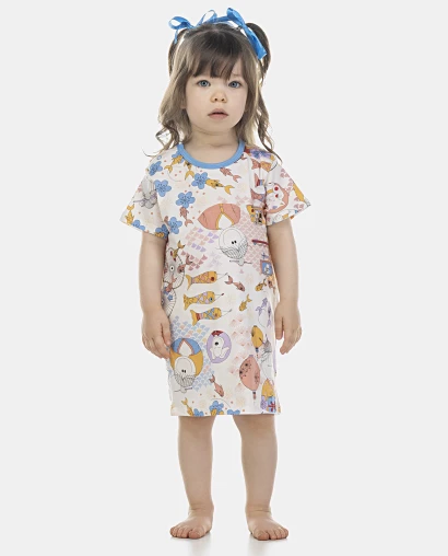 Camisão Feminino Baby Manga Curta