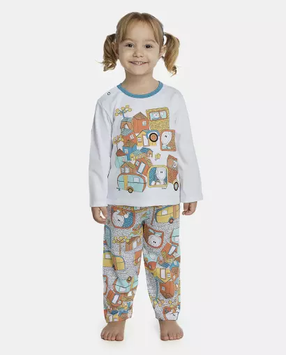 Pijama Unissex Baby Manga Longa e Calça