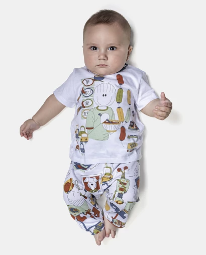 Pijama Masculino Bebê Manga Curta e Calça