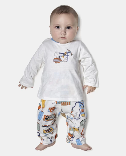 Pijama Masculino Bebê Manga Longa e Calça