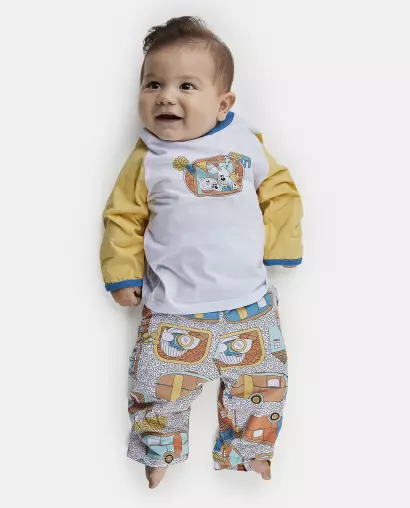 Pijama Masculino Bebe Body Manga Longa e Calça