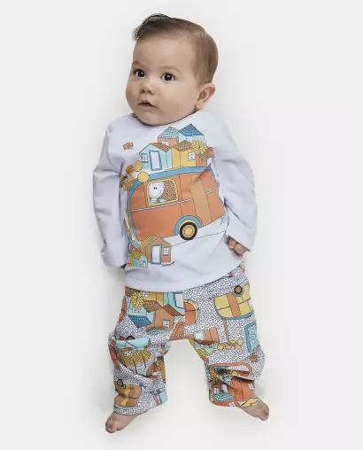Pijama Masculino Bebe Manga Longa e Calça Moletinho