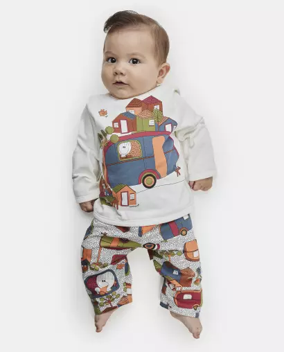 Pijama Masculino Bebe Manga Longa e Calça Moletinho
