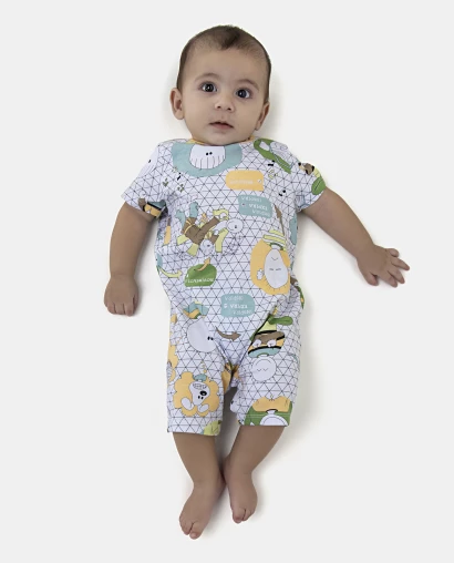 Macacão Masculino Bebe Manga Curta
