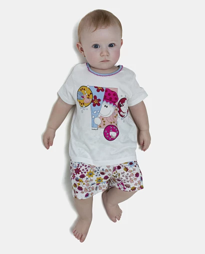 Pijama Feminino Bebe Manga Curta e Short