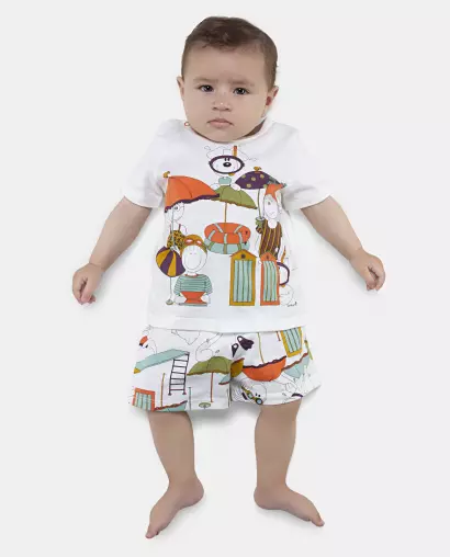 Pijama Feminino Bebe Manga Curta e Short