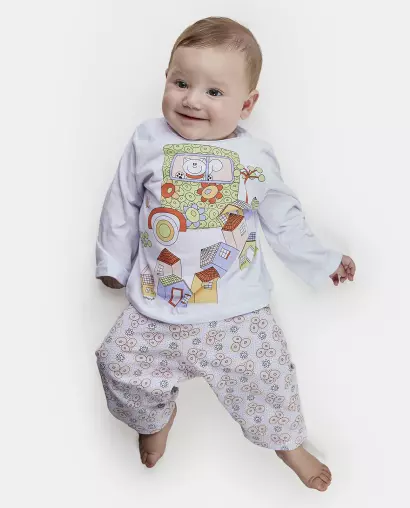 Pijama Feminino Bebe Manga Longa e Calça
