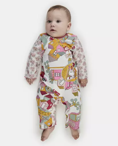 Macacão Feminino Bebe Manga Longa Moletinho