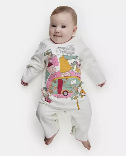 Macacão Feminino Bebe Manga Longa Moletinho