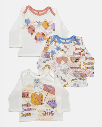 Kit Pagão Feminino Bebê Manga Longa