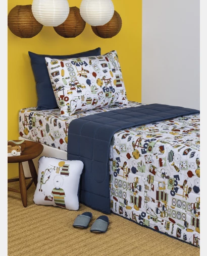 Lençol Elástico com Fronhas Casal 