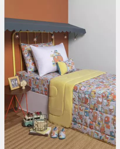 Lençol Elástico com Fronhas Berço Masculino