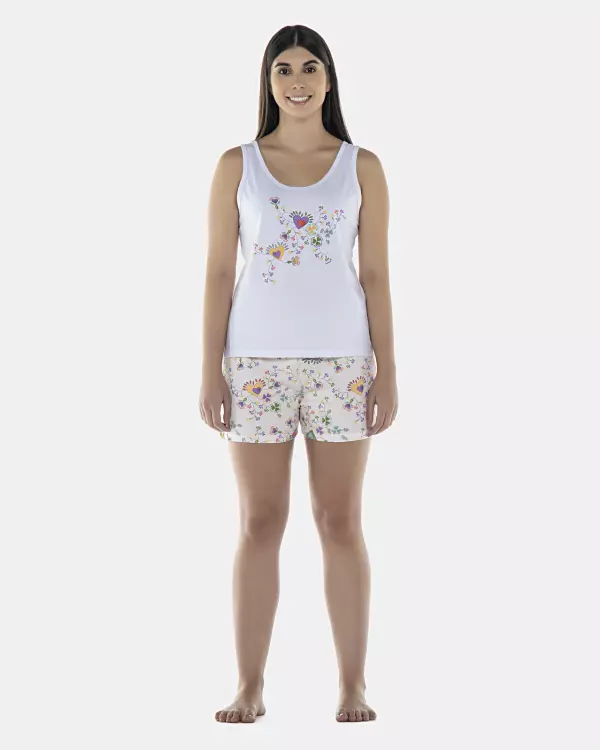 Pijama Feminino Adulto Regata e Short