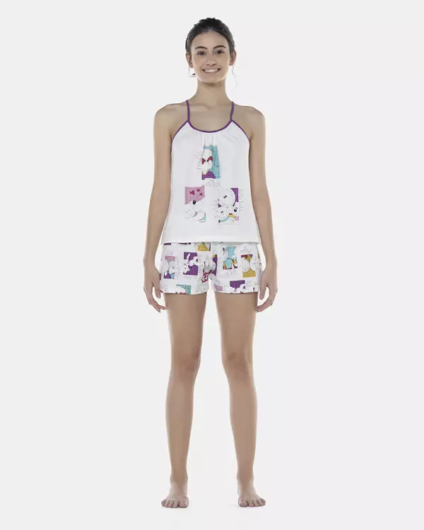 Pijama Feminino Adulto Alça e Short