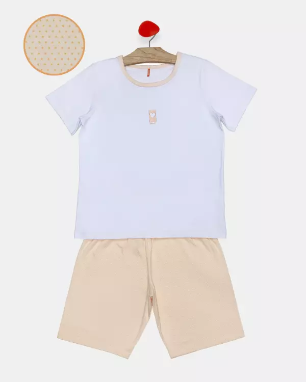 Pijama Feminino Adulto Manga Curta e Bermuda