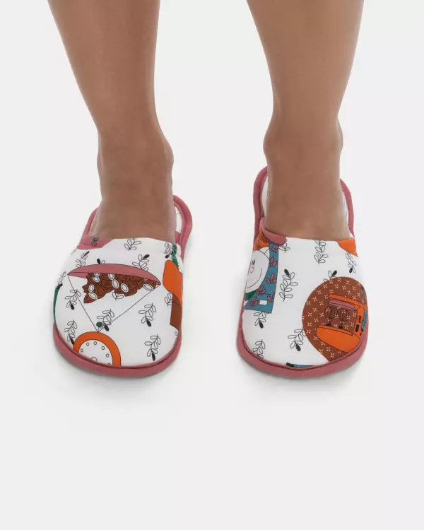 Pantufa Fechada Feminina Adulta Estampada