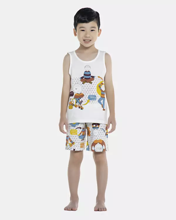 Pijama Masculino Kids  Regata e Bermuda