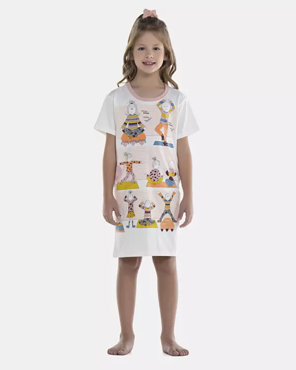 Camisão Feminino Kids Manga Curta