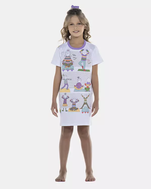 Camisão Feminino Kids Manga Curta