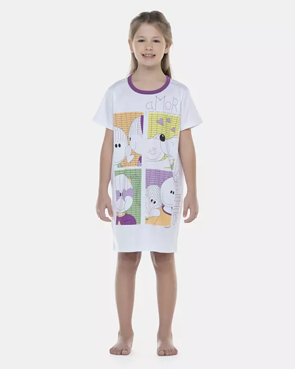 Camisão Feminino Kids Manga Curta
