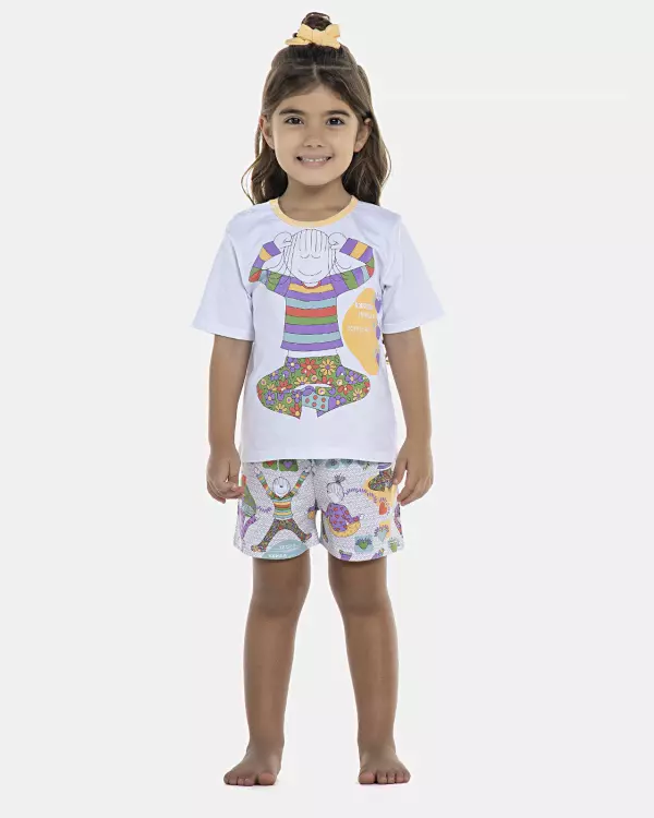 Pijama Feminino Baby Manga Curta e Short
