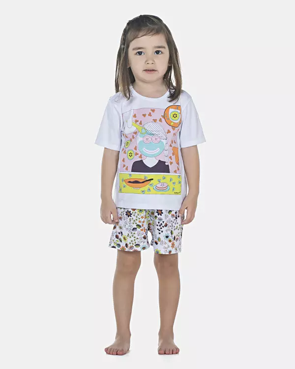 Pijama Feminino Baby Manga Curta e Short