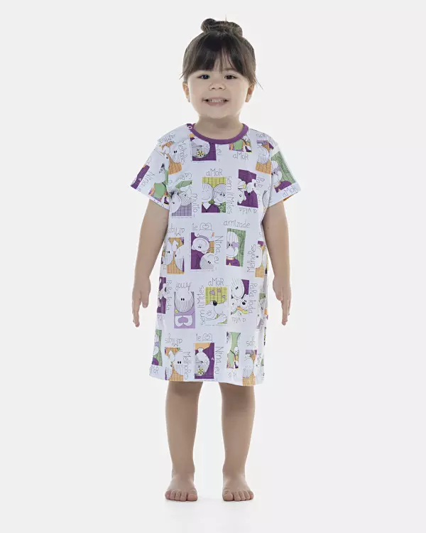Camisão Feminino Baby Manga Curta