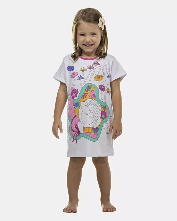 Camisão Feminino Baby Manga Curta