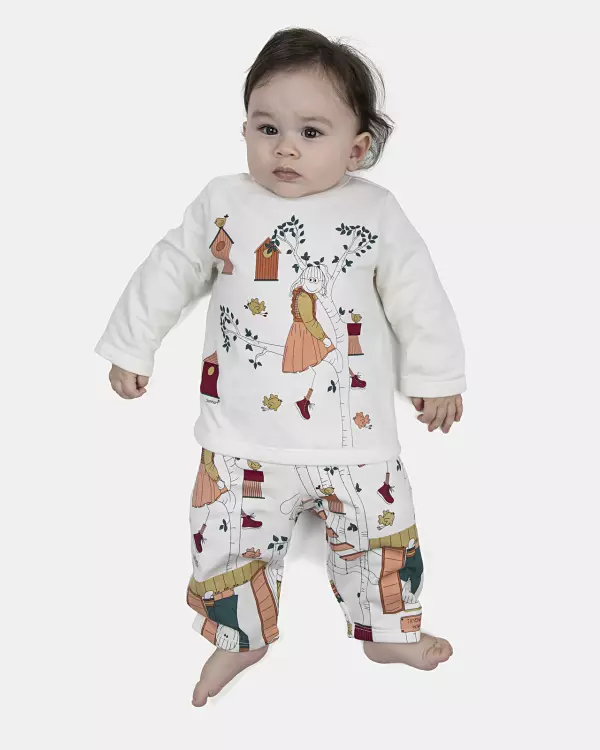 Pijama Feminino Bebe Manga Longa e Calça