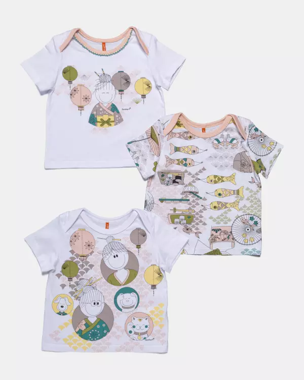 Kit Pagão Feminino Bebê Manga Curta