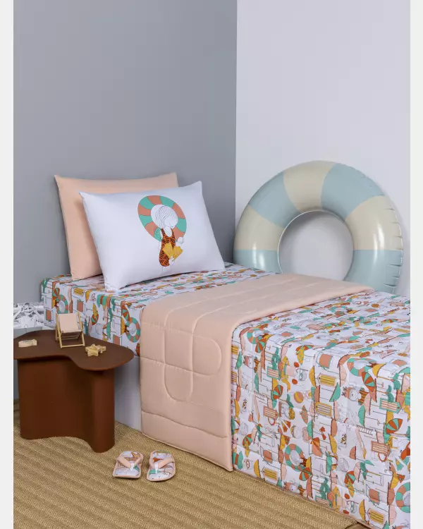 Lençol Elástico com Fronhas Berço Feminino