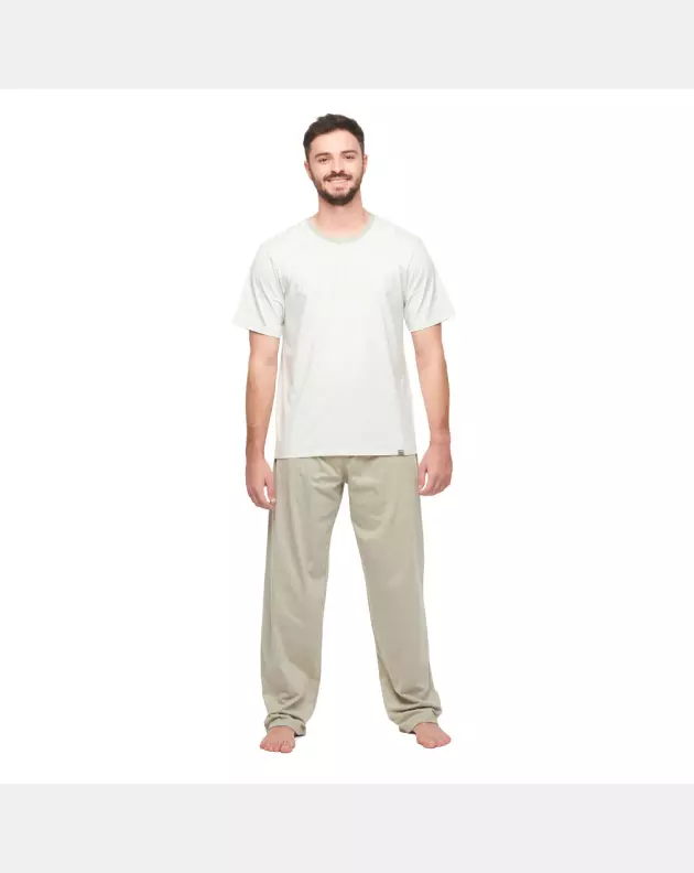 Pijama Masculino Adulto Manga Curta e Calça