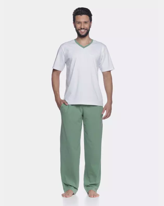 Pijama manga curta e calça      