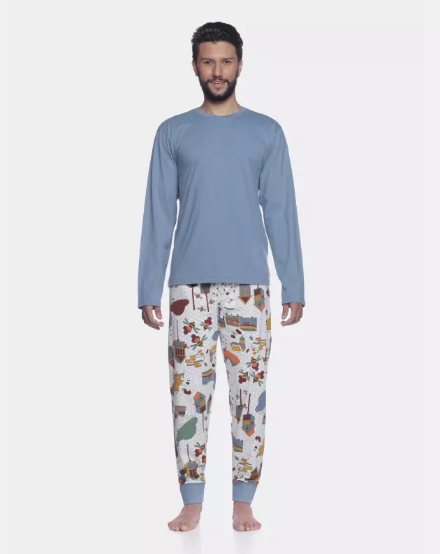 Pijama manga longa e calça