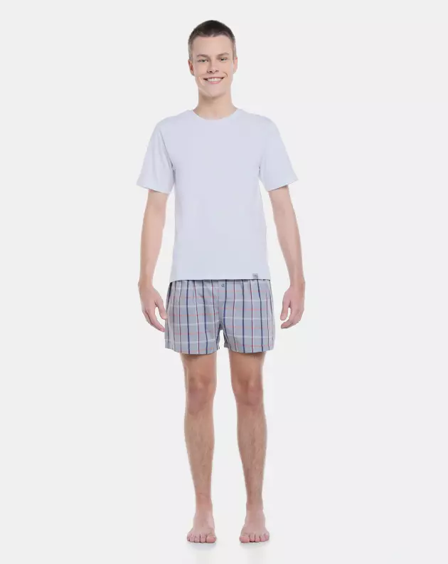 Pijama Masculino Adulto Manga Curta e Short Tricoline