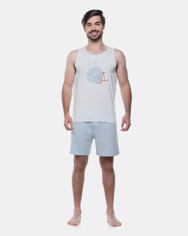 Pijama Masculino Adulto Regata e Short 